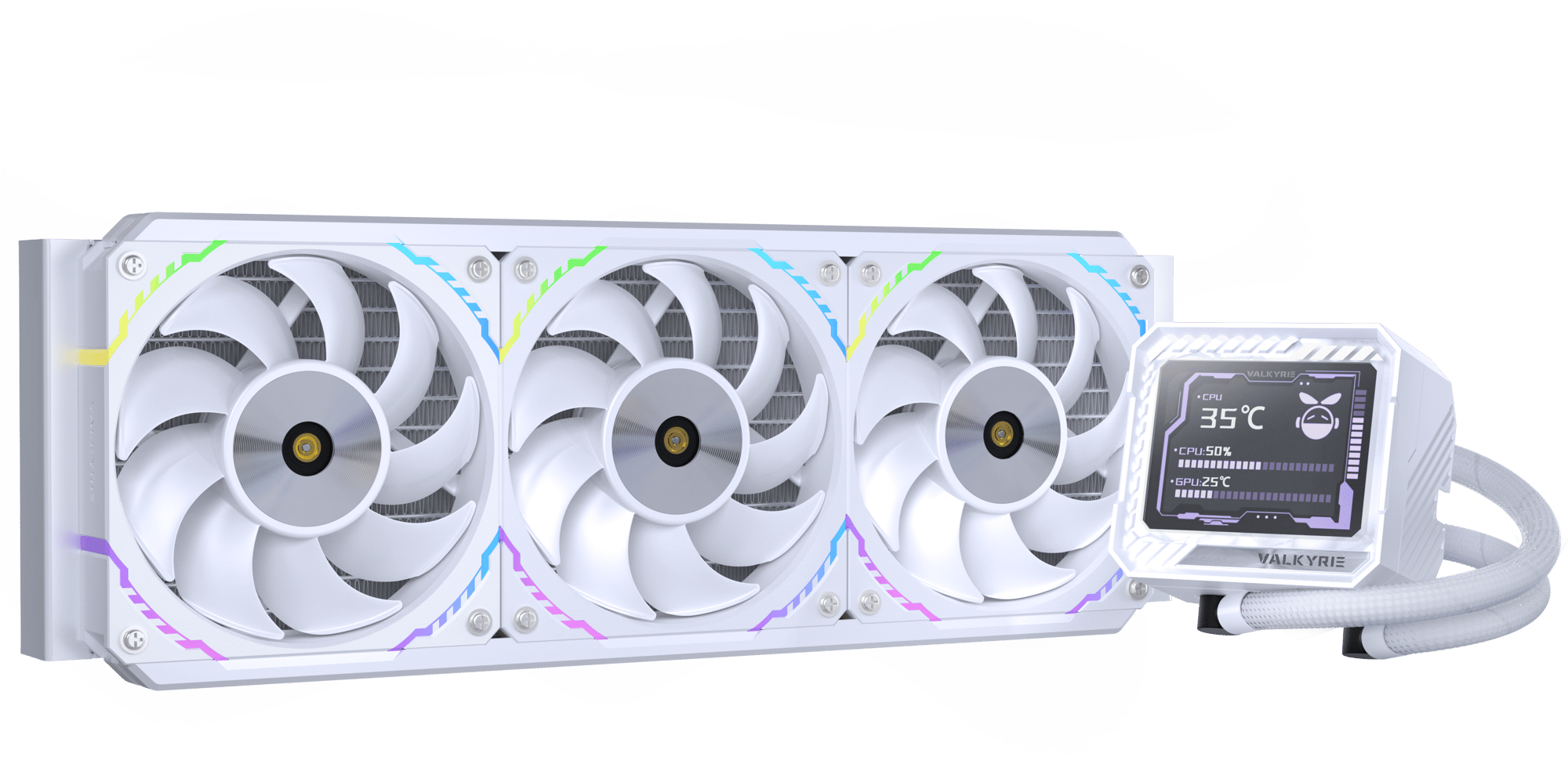 Valkyrie V360 LCD 360mm AiO Liquid CPU Cooler in White - CCL Computers